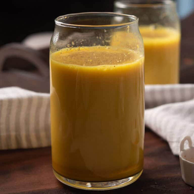 pepper milk in a glass - a close up view