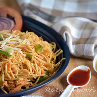 Easy Spicy Szechuan Noodles Recipe - Indo Chinese Vegetarian Recipe