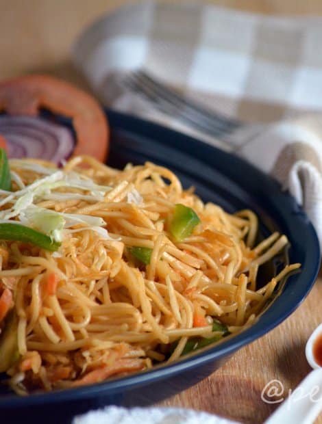 Easy Spicy Szechuan Noodles Recipe - Indo Chinese Vegetarian Recipe