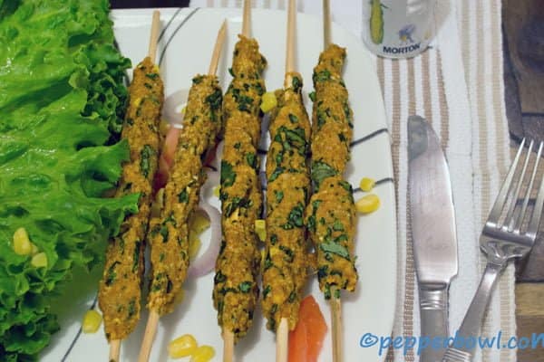 Coriander Chicken Seekh Kabab Baked Recipe