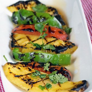 Grilled pineapple n Veggies Salad with honey drizzled