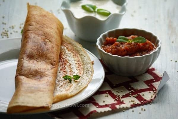 Quinoa Dosa Recipe, super food because of its high protein content customized to South Indian breakfast style