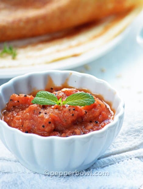Instant Tomato Chutney-a fantastic pair with Dosa n Idly