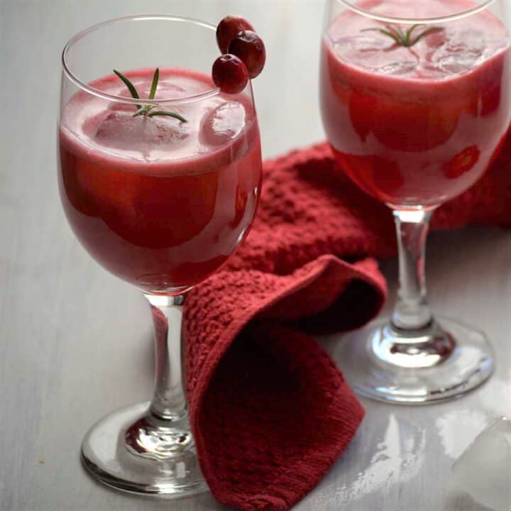 pomegranate juice in a glasses