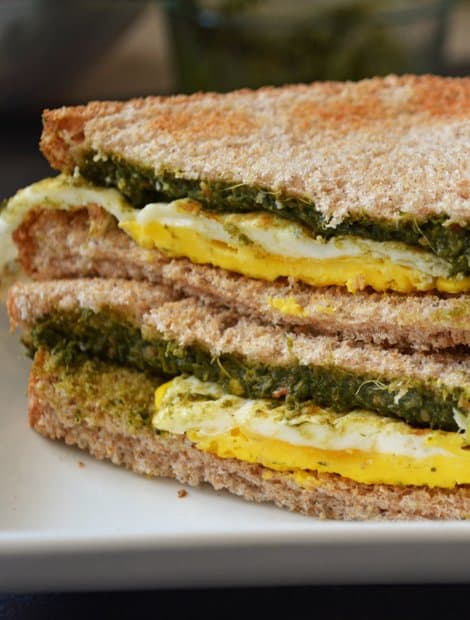 Coriander Bread Sandwich-a Healthy Breakfast