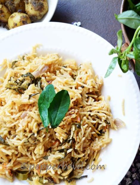 Methi Biryani-Fenugreek Leaves Rice Recipe
