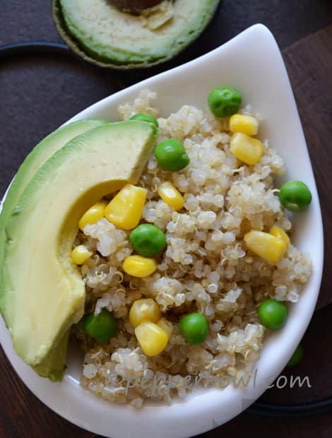 Quinoa Salad with Corn , Peas, Avacado