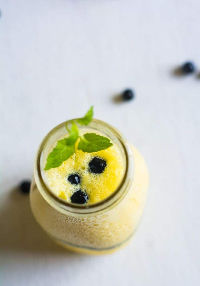 Mango boba smoothie recipe is made with fresh mango, yogurt, and boba.