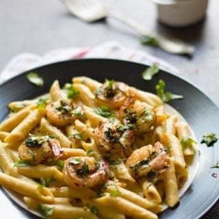 Creamy Shrimp Pasta with Cilantro Lime sauce, easier to make whenever you quench of exotic food but simpler to make. Here you will also find how to make this recipe in less than 15 minutes.