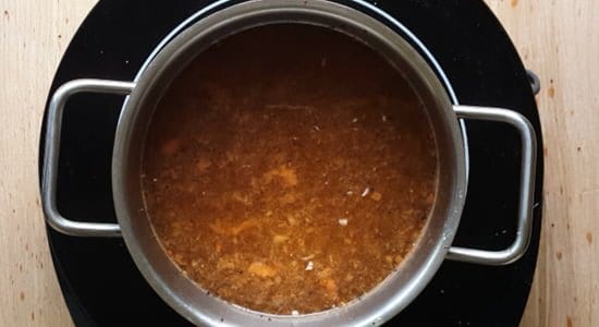 keep the rasam mixture over stove top