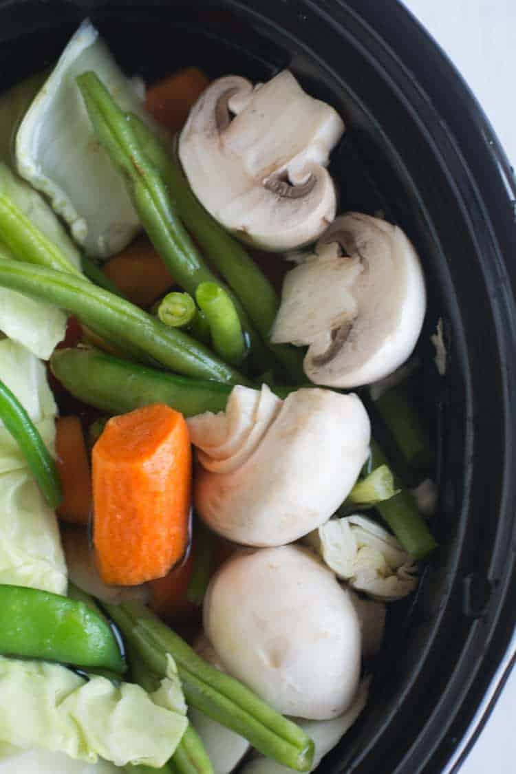 Vegetable broth slow cooker version is to extract all the goodness of the vegetables.