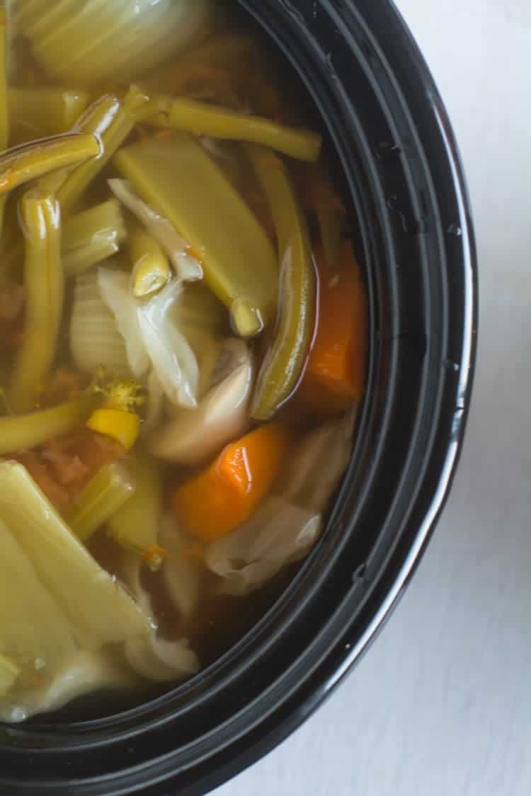 This vegetable broth made in slow cooker recipe with fresh vegetables is easy, quick and straight forward.