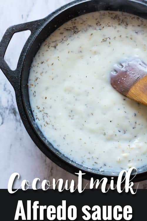 Rich creamy coconut milk Alfredo sauce is a simple and quick recipe. A healthy dinner in less than 20 minutes. Use this sauce for pasta or for noodles.