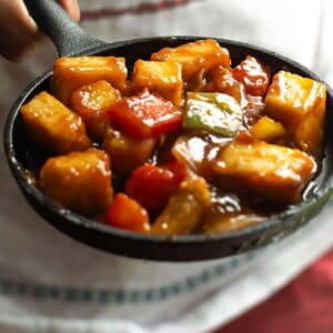 paneer manchurian in a pan