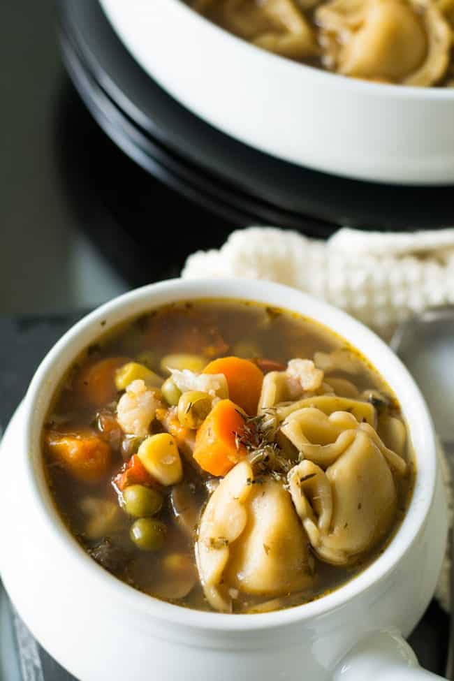 Spicy tortellini soup is a comforting Italian-American soup made with Instant pot. This Tuscan soup does tastes amazing with the tender tortellini which just melts in your mouth.