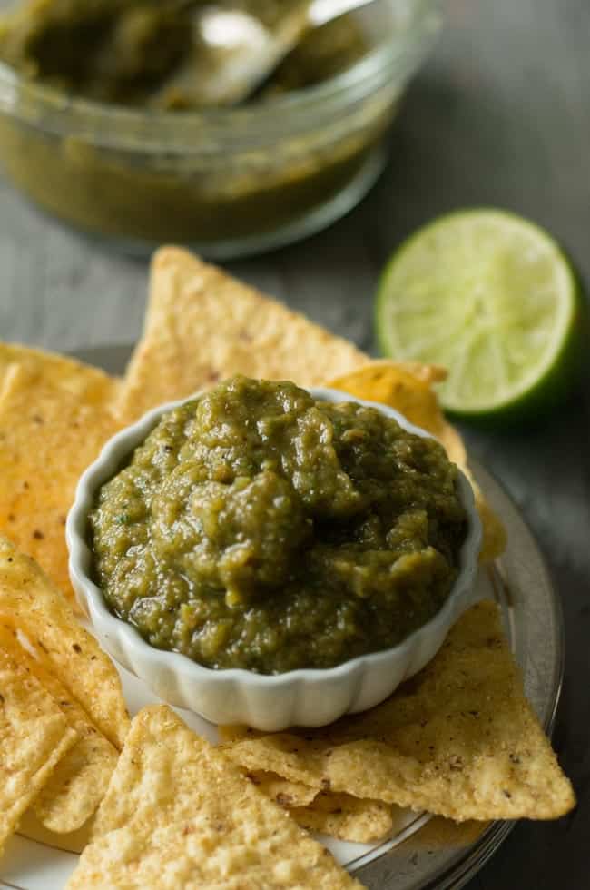 Roasted Green tomato salsa can be stored for 3 days in refrigerator and 3 months in the freezer.