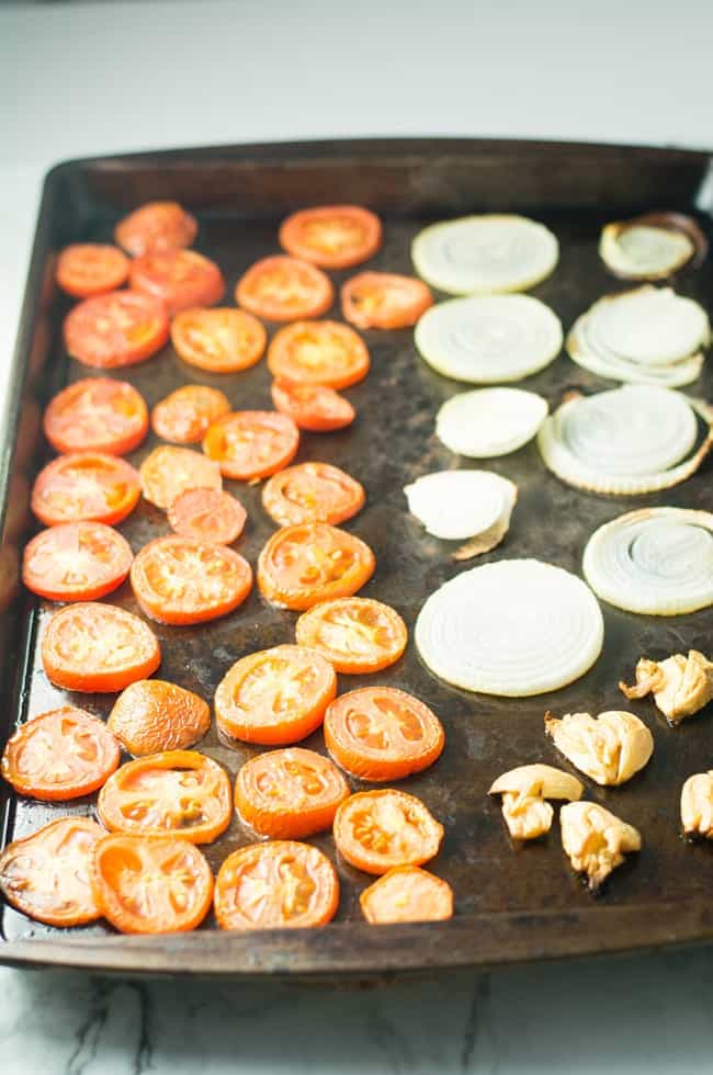 roasted vegetables in the preheated oven for 20 minutes.