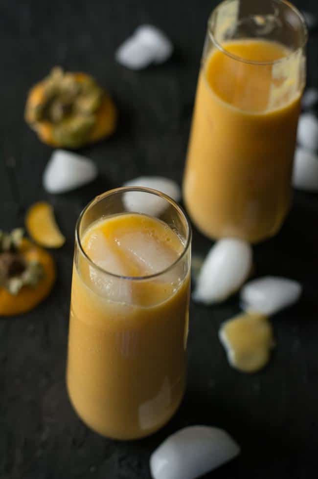 persimmon smoothie, vegan, gluten free and healthy recipe. 