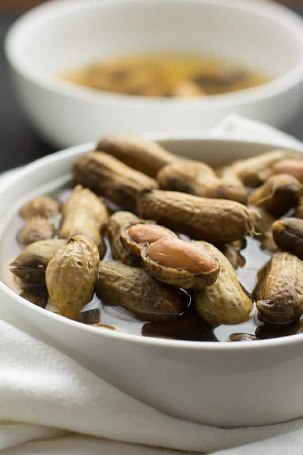 The spicy boiled peanuts are tasty when salted. For 2 pounds of peanuts, we need 4 tablespoons of salt. This may sounds more. 