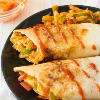 This spring dosa is irresistibly delicious which is easy to make with simple ingredients. This is a fusion recipe of South Indian and the Chinese cuisine. A purely vegan, vegetarian, real food and clean eating recipe.