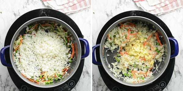 Make yummy rice with stir fried vegetables