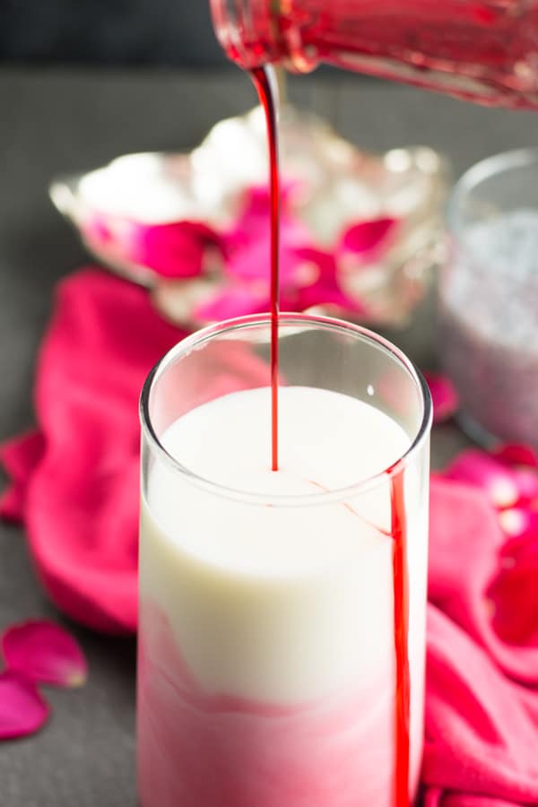 Rose milk recipe-One of the traditional Indian drink being popular throughout India. Usually, this Indian drink is prepared with milk, rose essence and sugar syrup. 