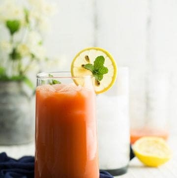 This carrot juice recipe is one of the most in our everyday healthy routine. This is sweet, salty with a hint of lemon and mint. Let us learn how to make carrot juice using with and without a juicer.
