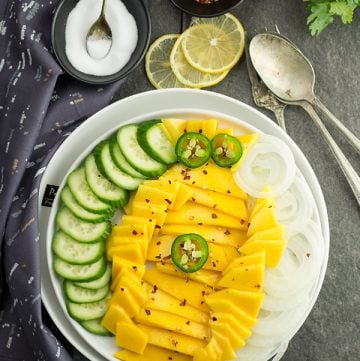 This cucumber mango salad is a sweet alert for you. It is rich and with a delicious combination of textures. The soft texture of mango and the crunchy cucumbers are the pleasing contrast that you will fall in love with.