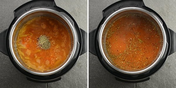 Instant pot water ratio, which is 2:1 is great for the luscious sauce coated pasta.