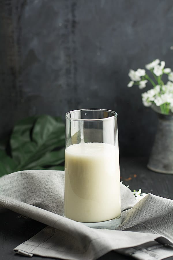 Coconut milk banana smoothie is naturally vegan and vegetarian. Very healthy to start the day refreshingly. A guilt-free morning meal is ready in super quickly without just a couple of ingredients.