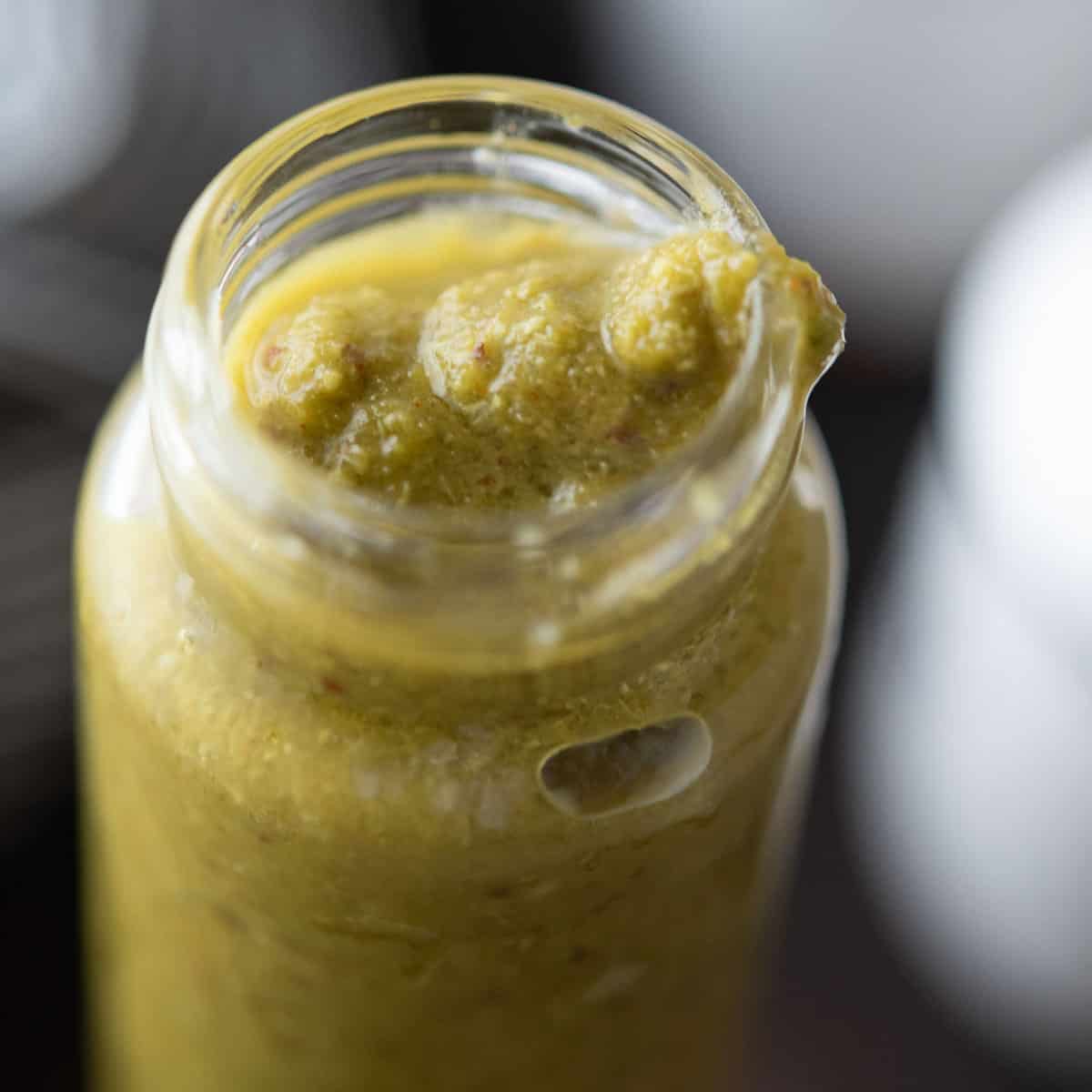 banana pepper sauce in a bottle