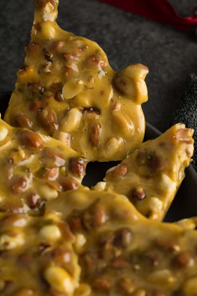 Soft, light, crispy peanut brittle for he holiday gift. Quick and easy to make with pantry staple ingredients.