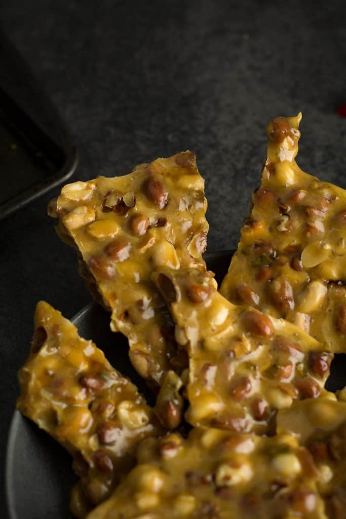 Jalapeno peanut brittle is a spicy twist to the classic snack. Light, crispy, loaded with peanuts with a hint of heat and with mild jalapeno flavors. 