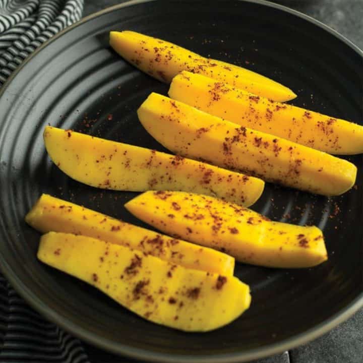 mango with spicy chili powder