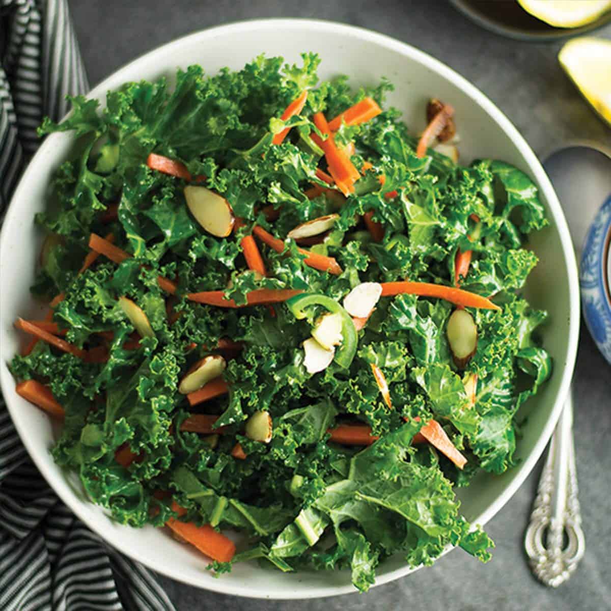 Spicy kale salad with lemon vinaigrette.