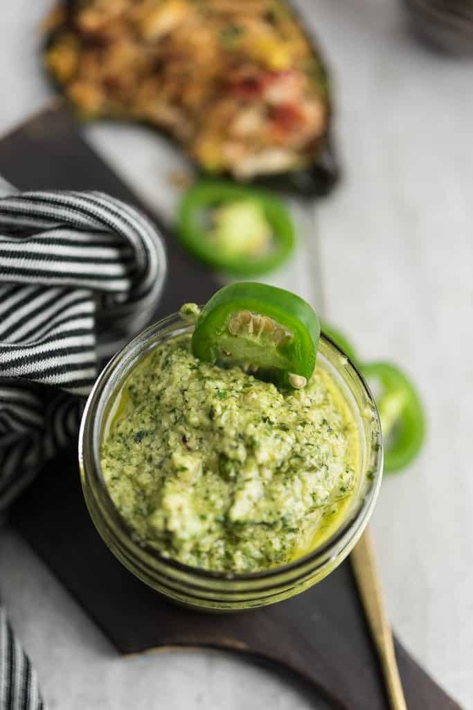 jalapeno pesto is ready to serve as a dip or spread