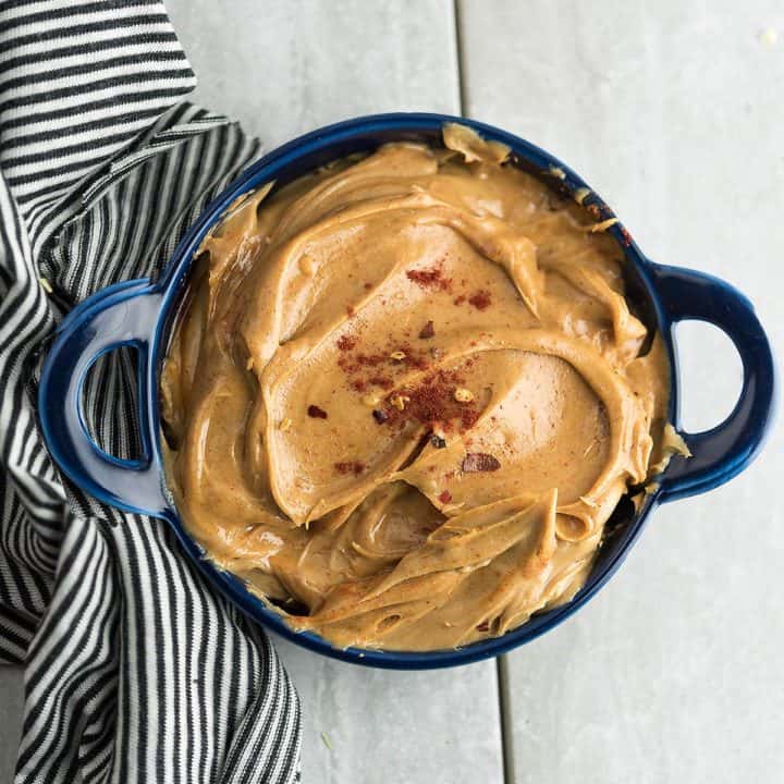 This flexible spicy peanut butter recipe is unique with an intense depth of flavors. A no-cook recipe with the pantry staple ingredients.