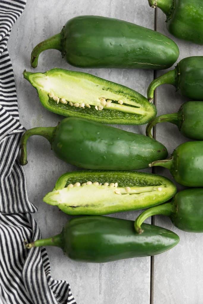 Jalapeno substitutes for salsa, soup, and stuffed recipes. Cross section of jalapeno peppers.