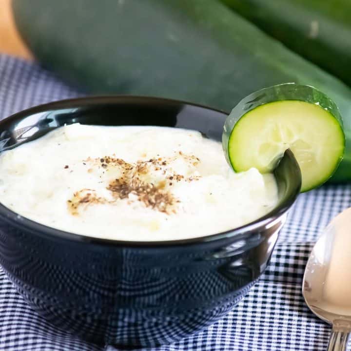 Cucumber Raita a cooling side for spice foods.