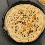 onion kulcha in a plate