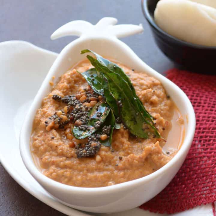 Radish chutney, South Indian style served with Indian breakfast.