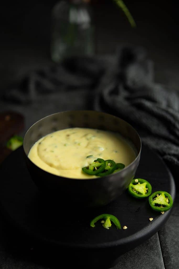 jalapeno hot cheese sauce is ready to serve