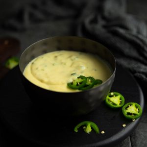 Jalapeno cheese sauce, a quick, delicious, and customized recipe to replace the store bought cheese dipping sauces.