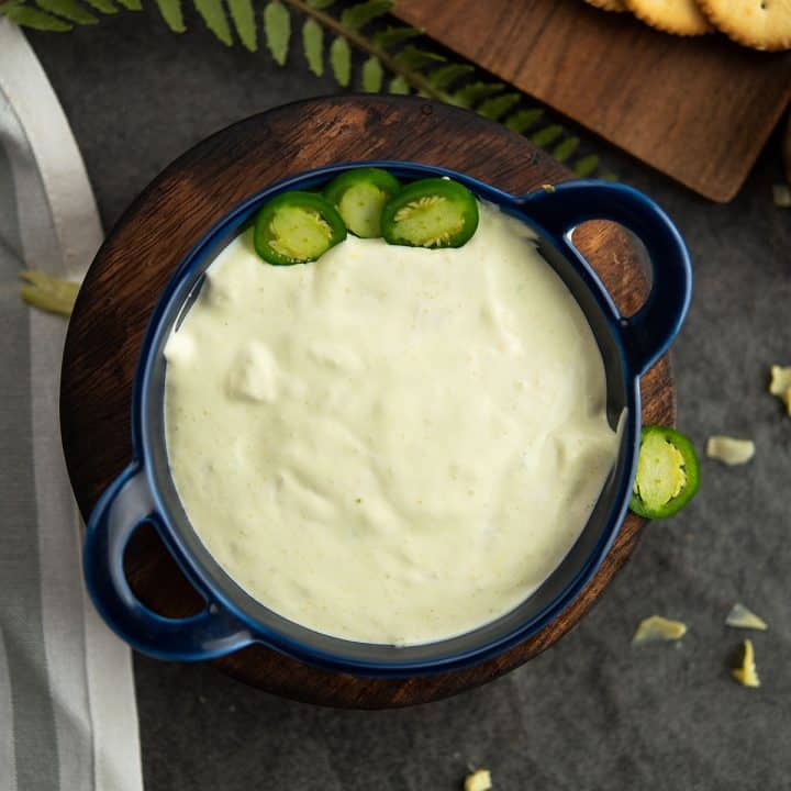 Jalapeno sour cream dip is extremely delicous to taste with chips or nachos. Made with under 5 minutes effortlessly.