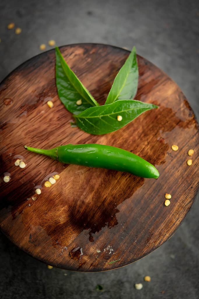 serrano pepper on a wooden table