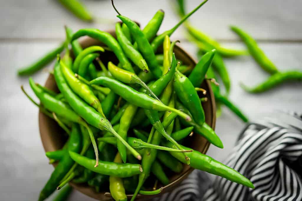 Thai chili peppers in a bowl 