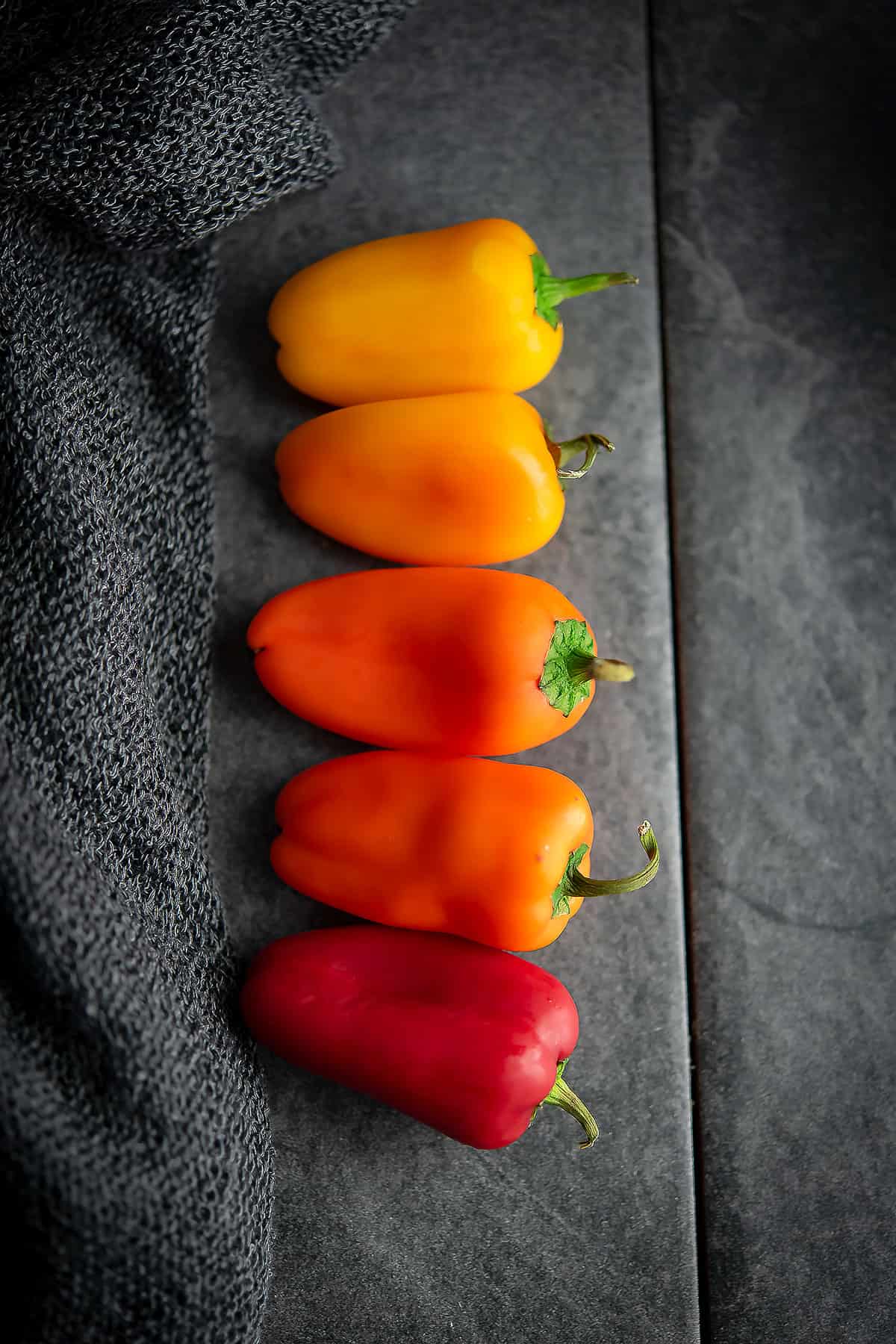 lunchbox peppers arranged in a table