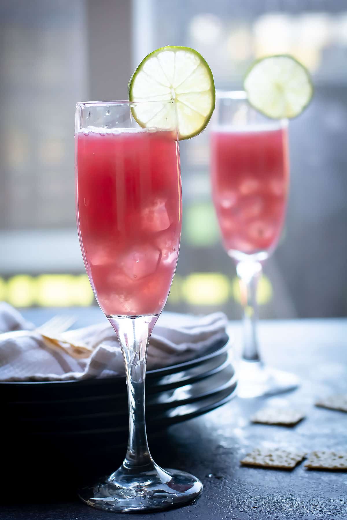 pomegranate punch in tall glasses