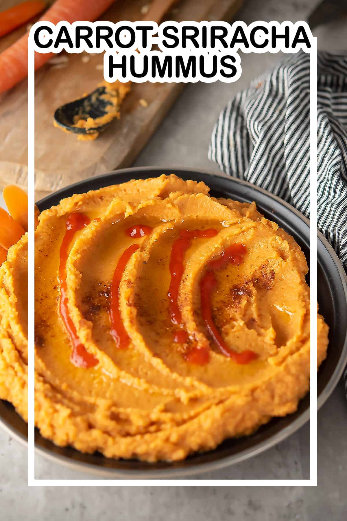 Carrot Sriracha hummus Pepper Bowl