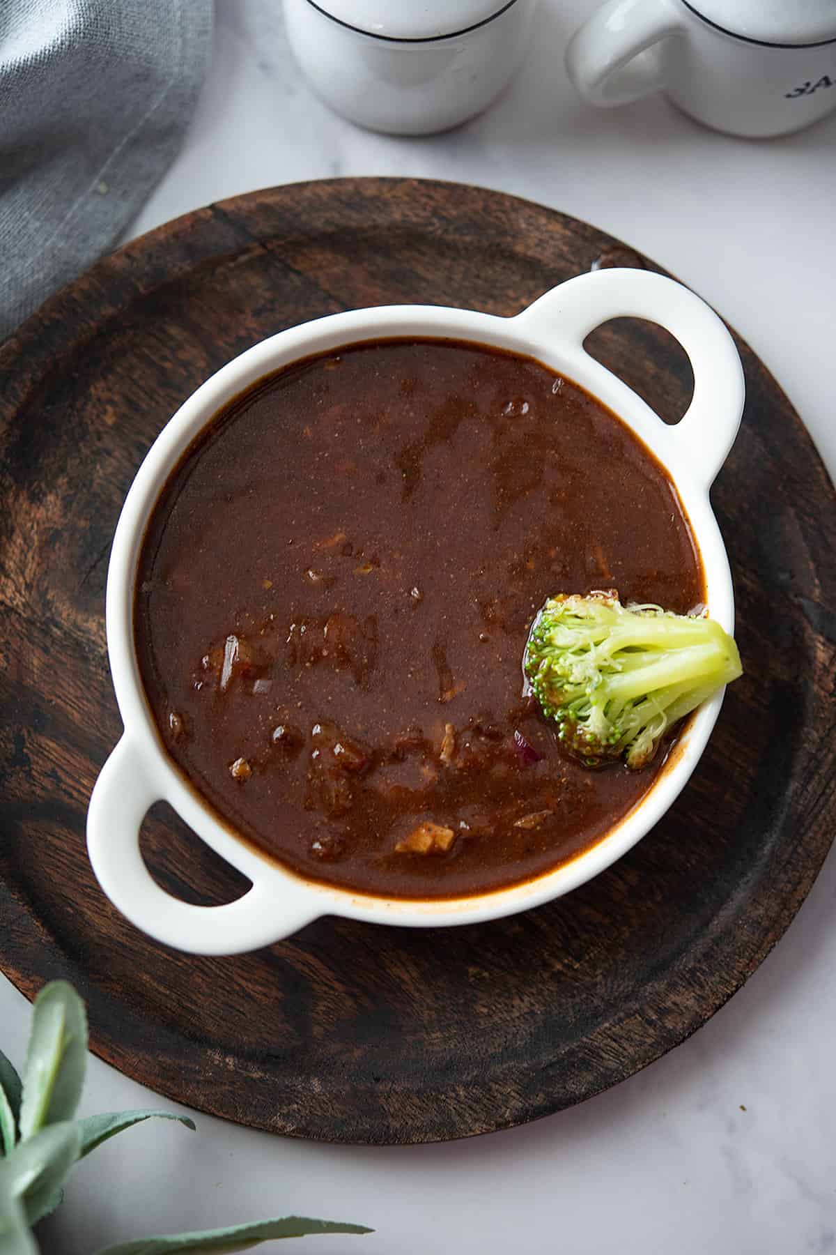 Chinese black pepper sauce in a bowl